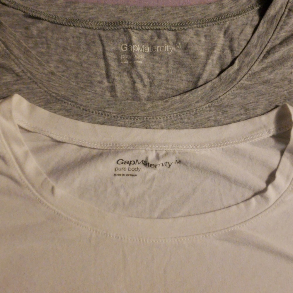 2 Short sleeved maternity shirts